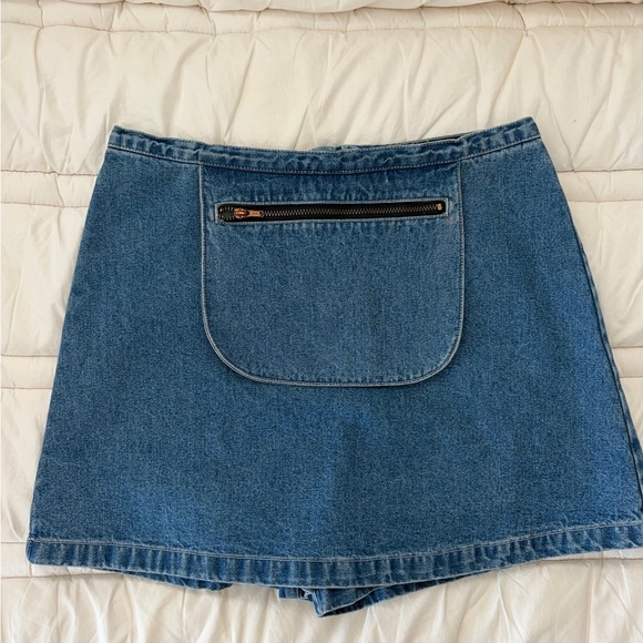Vintage Pants - 90s Canyon River Blues Denim Skort Front Pocket Mini Vintage